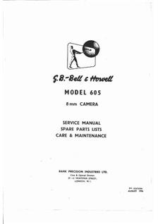 Bell and Howell 605 C manual. Camera Instructions.